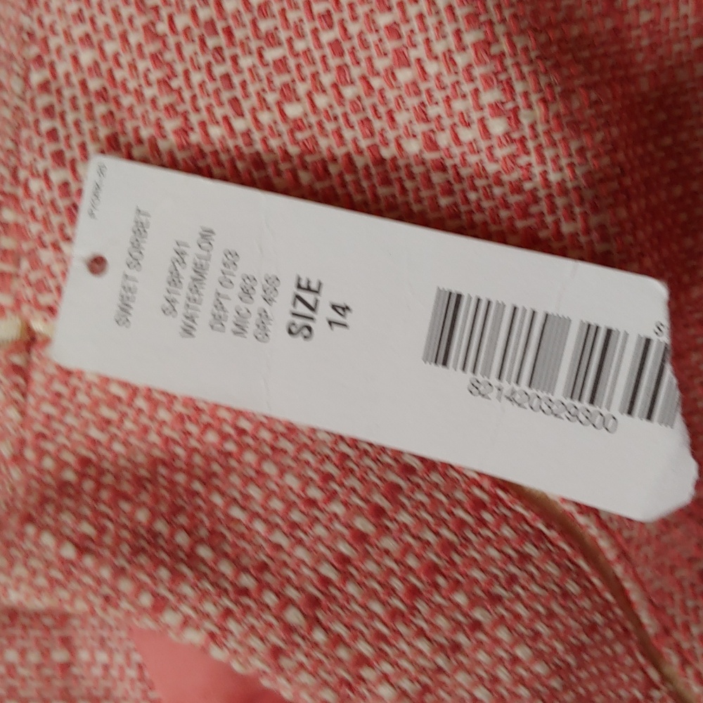 Preston & York Bouclé Jacket | 3/4 Sleeve | Coral | NWT | Waist Length Size 14 - Picture 6 of 9